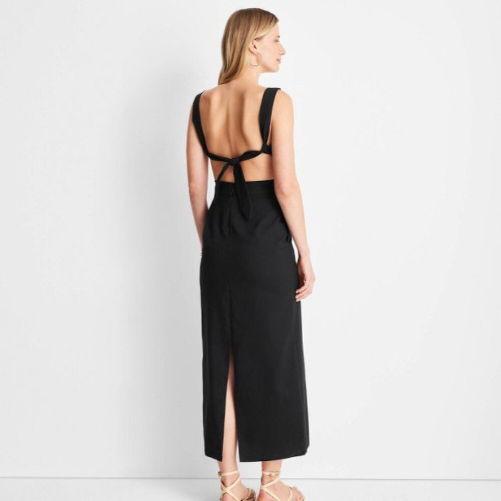 Future Collective NWT Women's Sleeveless Tie-Back Midi Dress - Size 00 - Picture 2 of 6